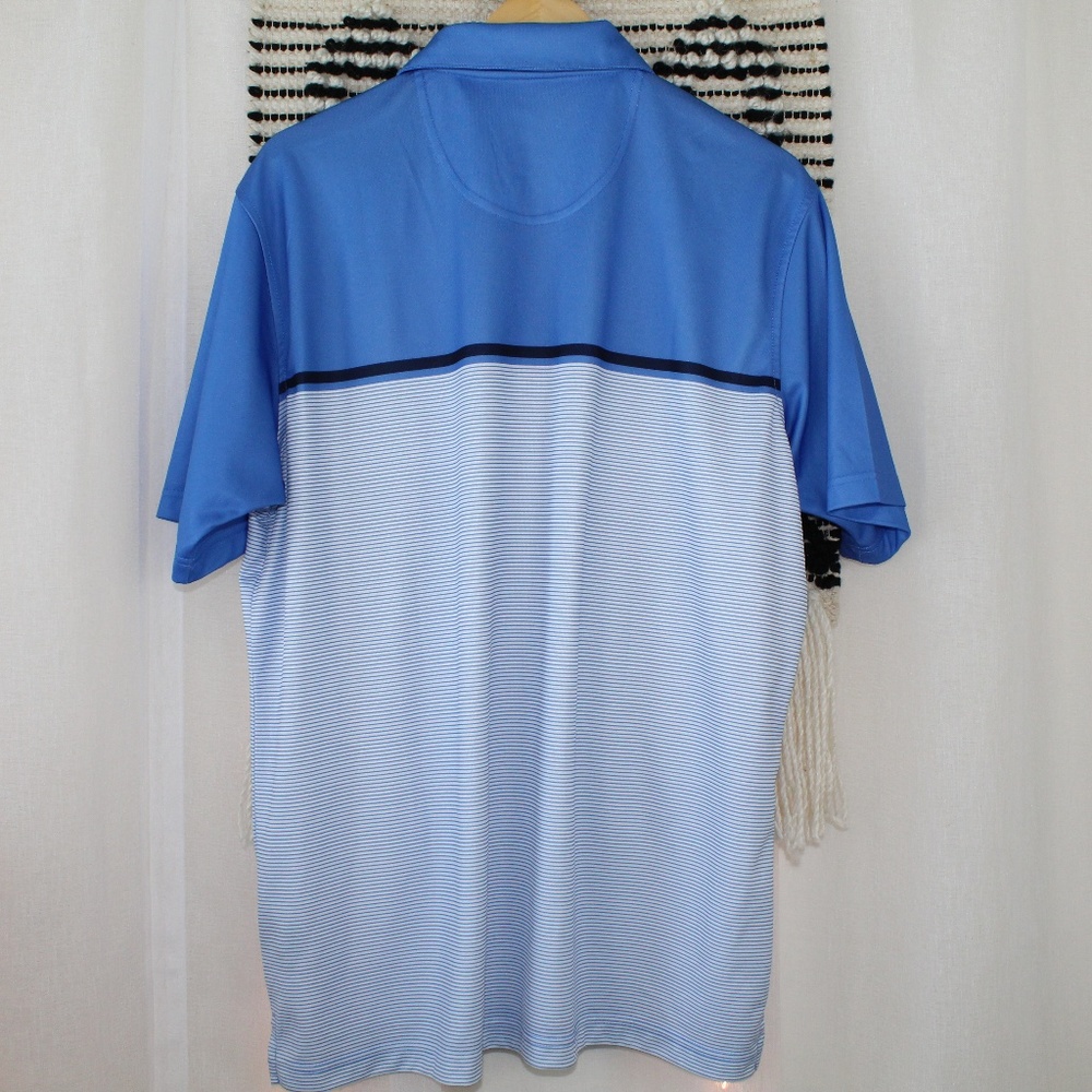 Tour Collection Men's Blue Striped Polo Shirt - Picture 7 of 7